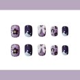 thumbnail image 5 of 24PCS Patch à Ongles Lavande Type de Colle de Style Doux Amovible Court Paragraphe Manucure Gagner du Temps Faux, 5 of 5