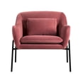 thumbnail image 2 of Benjara Contoured Fabric Upholstered Accent Chair with Reversible Cushions, Blue, 2 of 7