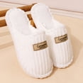 thumbnail image 4 of Willtoo Unisex Checkered House Slippers Plush Fuzzy Warm Slip-On Slippers for Women Men Lightweight Indoor Bedroom Orthopedic Shoes White 7.5-8 Women/5.5-6.5 Men, 4 of 4