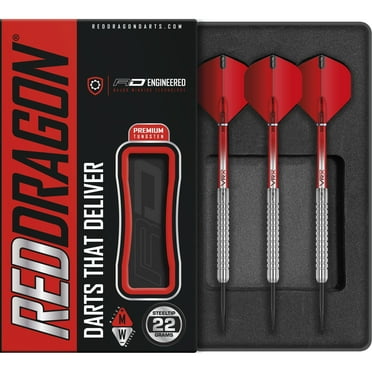 RED DRAGON - Hell Fire A 22 Gram Tungsten Darts Set with Flights and Stems