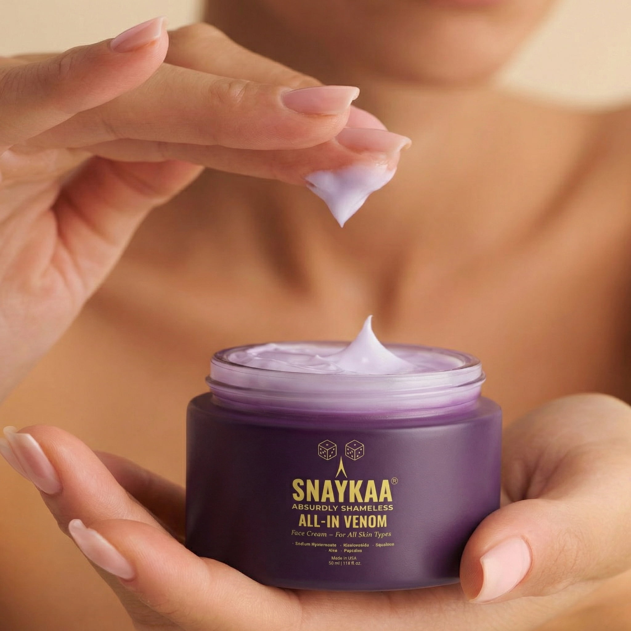 SNAYKAA Hydrating Face Moisturizer – Niacinamide, Hyaluronic Acid & Squalane – For Dry and Sensitive Skin – 1.76 fl oz