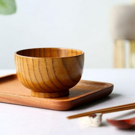 

Wooden Miso Soup Bowl Japanese Zen Style Dessert Salad Snack Rice Bowls for Rice Soup Dip Salad Tea