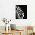 thumbnail image 3 of Nawypu Black and White Lion Head Canvas Wall Art Animal Portrait Print Picture Lion Painting for Bedroom, 3 of 5