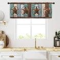 thumbnail image 2 of Rustic Texas Star Farmhouse Kitchen Curtain Valance 54W x 18H Rod Pocket Cabin Retro Country Wood Wooden Window Treatment for Living Room Bedroom Bathroom, 2 of 5