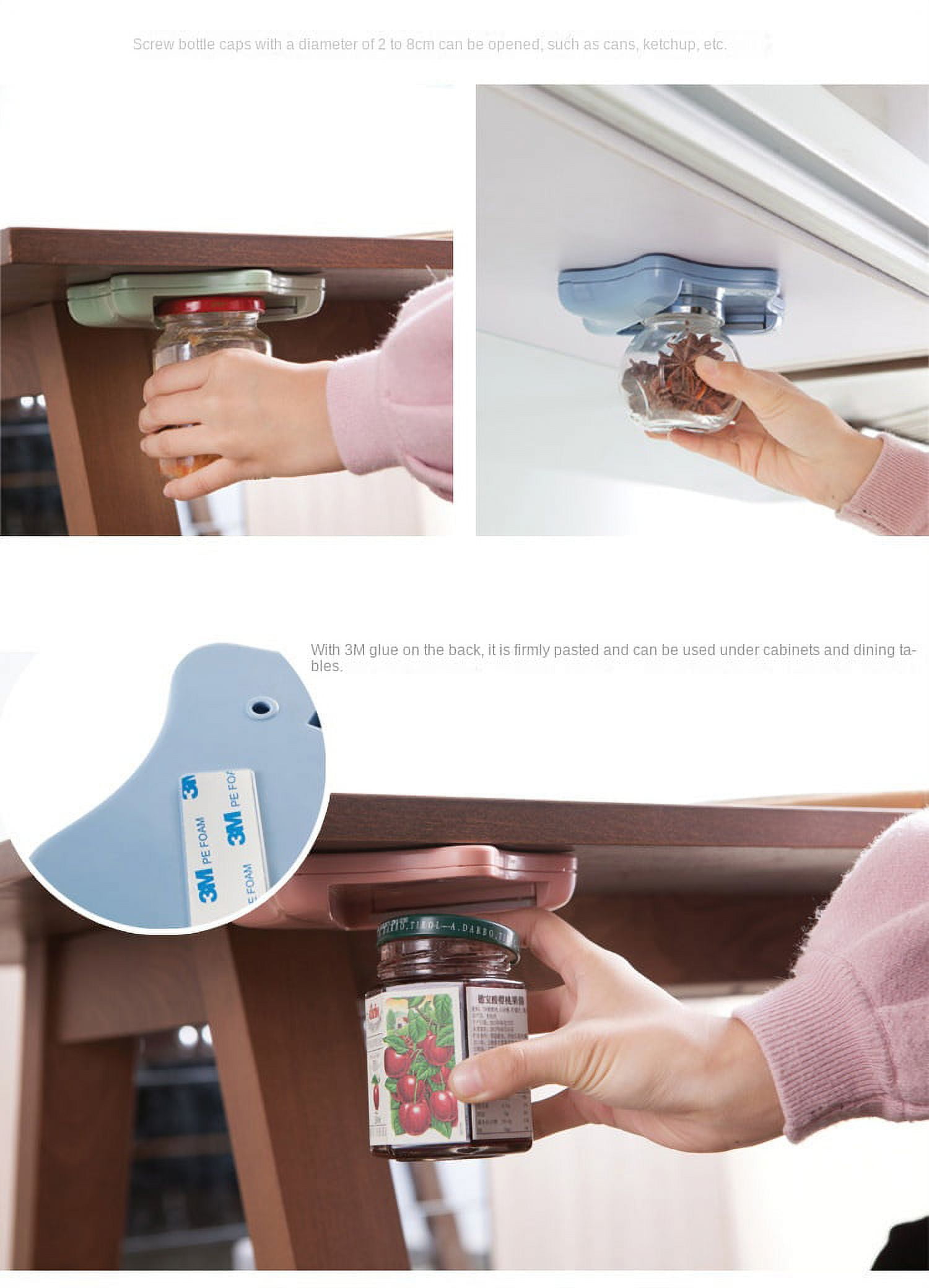 Under Cabinet Jar Opener Home Arthritis Glass Jar Opener Undermount Lid  Gripper Tool