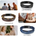 thumbnail image 4 of Layered Leather Beads Bracelets for Men,Braided Leather Tiger Eye Lava Rock Stone Bracelets for Men with Stainless Steel Magnetic Clasp Mens Leather Beaded Bracelets Jewelry Anxiety Stress Relief Gift, 4 of 7