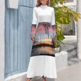 thumbnail image 3 of Vestido largo tornado rosa Moda mujer Vestido de verano para mujer, 3 of 4