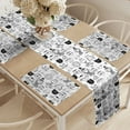 thumbnail image 2 of Ambesonne Pet Table Runner & Placemats, Comic Doodle Cats Hipster, Placemat 4 pcs + Runner 12"x72", White and Black, 2 of 2
