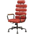 thumbnail image 1 of ACME Calan Leather High Back Adjustable Swivel Office Chair in Red, 1 of 5
