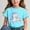 Sky Blue, variant on Cute Cartoon Graphic Tee Shirts for Kids Girls Back of School Loose Short Sleeve Casual Summer Top for 3-15 Years