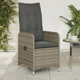 thumbnail image 1 of vidaXL Chaise de Jardin Inclinable avec Coussins en Rotin Gris, 1 of 5