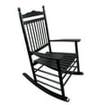 thumbnail image 2 of Hassch Balcony Porch Adult Rocking Chair High Back Slat Solid Wood Rocker for Backyard, Lawn, Patio, Garden, Indoor and Outdoor (Black), 2 of 10