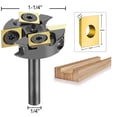 thumbnail image 3 of SpeTool 1-1/4" Cutting Dia Slab Flattening Router Bit 1/4" Shank, 2+2 Flute Carbide Insert Spoilboard Surfacing Bit with ATS Coating Include 4 Additi, 3 of 6