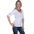 thumbnail image 3 of Scully Western Shirt Womens Cantina 3/4 Sleeve Crochet Panels PSL-178, 3 of 3