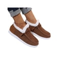 thumbnail image 2 of Glookwis Women Warm Loafers Slip On Flats Plush Lined Casual Shoes Womens Lightweight Non-slip Moccasins Breathable Round Toe Comfort Shoe Brown With Lined 5.5, 2 of 6