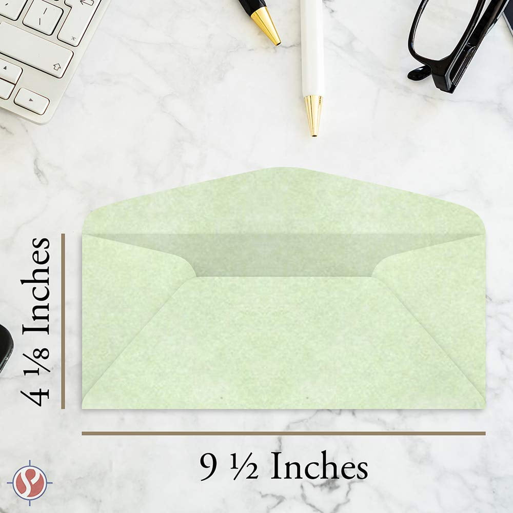 Premium Parchment #10 Business Envelopes - for Invitations, Greetings, Holiday, Office, Invoices, Letters, Mailings| 4 1/8 x 9 1/2 Inches | 500 Per Pack (Spring Green)