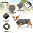 thumbnail image 2 of Combinaison de Récupération pour Chien Chat après Chirurgie Cône Col en E, Cône Neutre Alternatives Plaies Abdominales Pansements Réutilisables Couches pour Chien avec 2 Pcs Couches Chiot (TP, Gris), 2 of 7