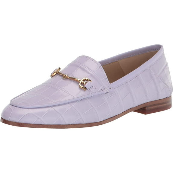 Sam Edelman Loraine Misty Lilac Almond Toe Slip On Stacked Heel Fashion Loafers (Misty Lilac, 10)