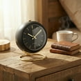 thumbnail image 2 of REGALWOVEN Spherical Mechanical Alarm Clock, Metal Casing, with Ring Stand, Ideal for Bedroom Nightstand Black 4.1"L x 2.5"W x 3.5"H, 2 of 5