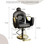 360° Swivel Barber Chair Hair Chair Stylist Chair with Heavy Duty Hydraulic Pump, Adjustable Headrest & Reclining Backrest, Reclining Salon Chair for Hair Stylist for Home Office, Spa, Shampoo