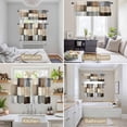 thumbnail image 6 of Abstract Brown Beige Kitchen Curtains Sets for Windows 36 Inch Length, Simple Oil Painting Art Rod Pocket Window Treatments Tier Curtains and Valances Set for Bedroom/Bathroom, 6 of 8