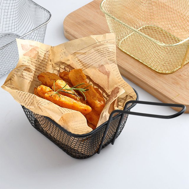 LSLJS Mini Panier à Frites Poulet Nuggets Panier de Friture Vaisselle Petit Panier de Friture Panier à Collation en Gros, Stainless Steel Basket Kitchen Utensils & Gadgets