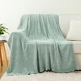 thumbnail image 6 of Sage Geen Chenille Throw Blanket, Mint Green Decorative Knit Throws,Spring Decor,51"x 67", 6 of 9