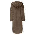 thumbnail image 4 of Women's Winter Plus Size Trench Coat Long Sleeve Plush Coat Color: Khaki Size: L, 4 of 5