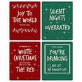 thumbnail image 2 of Big Dot of Happiness Red and Green Christmas - Holiday Decorations for Women and Men - Wine Bottle Label Stickers - Set of 4, 2 of 8