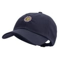 thumbnail image 2 of Groovy Flower Embroidered Dad Style Unstructured Low Profile 6 panel Cotton Cap - Navy OSFM, 2 of 5