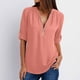 thumbnail image 2 of Camisa holgada de gasa para mujer - Top de manga larga con cremallera en tallas grandes - Color liso, estilo moderno - S-XXXXXL, 2 of 4