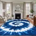 thumbnail image 3 of 8x10 Washable Area Rug, Blue Tie-dye Non-Slip Extra Large Rectangle Rug for Living Room Bedroom, Chinese Style Abstract Ethnic Indoor Floor Mat for Home Decor, 3 of 9