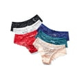 thumbnail image 5 of BadPiggies 6 Pack Lace Panties Cotton Underwear for Women, Invisible Seamless Half Back Coverage Hipster Briefs, 5 of 8