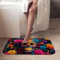 thumbnail image 4 of 1pc Sugar Skull with Flowers Absorbent Non-Slip Bathroom Thickened Flannel Rug Decor,Soft,Quick Drying,Suitable For Indoor/outdoor Use,Bathrooms,Bedrooms,Kitchens,Terrace,Laundry Rooms,16"x24", 4 of 9