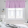 thumbnail image 3 of 2 Pack Solid Light Valance for Window Purple Kitchen Valance Rod Pocket Short Curtain Topper Decorative Window Treatment for Living Room Bedroom 54"x18", 3 of 8