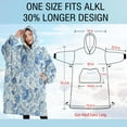 thumbnail image 4 of Oversized Wearable Blanket Hoodie,Pioneer Flower Floral Print Pattern Sherpa Blanket Hoodie with Super Pockets,Super Warm Fuzzy Pullover for Women & Men, 4 of 6