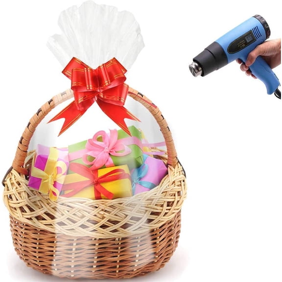 Shrink Wrap Bags for Gift Baskets,23.6x31.5 inches Clear PVC Heat Shrink Bags Cellophane Wrap for Packaging,Gift Wrapping 10 Pack