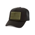 thumbnail image 2 of Military Patch Adjustable Trucker Hats - Olive American Flag, 2 of 2