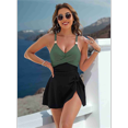 thumbnail image 4 of Women'S Swimsuit Tight Fit Backless Black+Green XL, 4 of 6