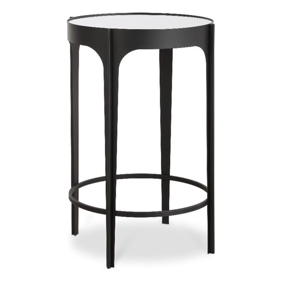 Bowery Hill 24.016"H x 16.142"W x 16.142"D Accent Iron Table in Matte Black