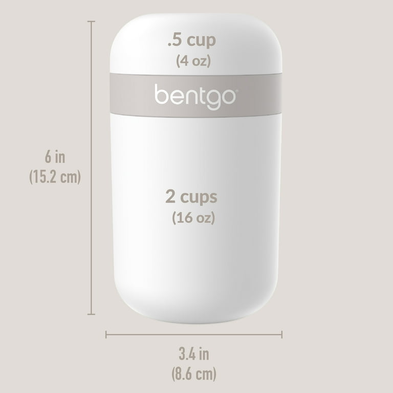 Bentgo® Snack Cup - Reusable Snack Container with Leak-Proof Design,  Toppings Compartment, and Dual-Sealing Lid, Portable & Lightweight for  Work, Travel, Gym - Dishwasher Safe (White) 