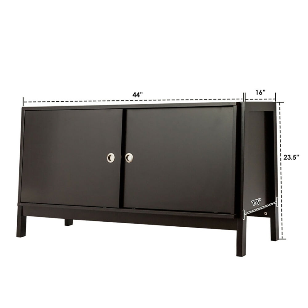Finihen TV Stand, TV Cabinet, Modern Entertainment Cabinet with Sliding Doors, Media Entertainment Center with Storage, for Living Room, Bedroom, Dark Brown