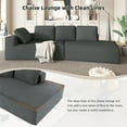 thumbnail image 4 of 125'' Chaise Lounge Sofa, Modern Sleeper Sofa with Removable Pillows and Clean Lines, 2 Seat Chenille Daybed, 400LBS Capacity for Living Room, Office, 4 of 9