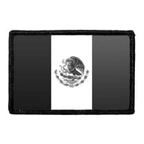 Mexico Flag - Black and White - Removable Patch