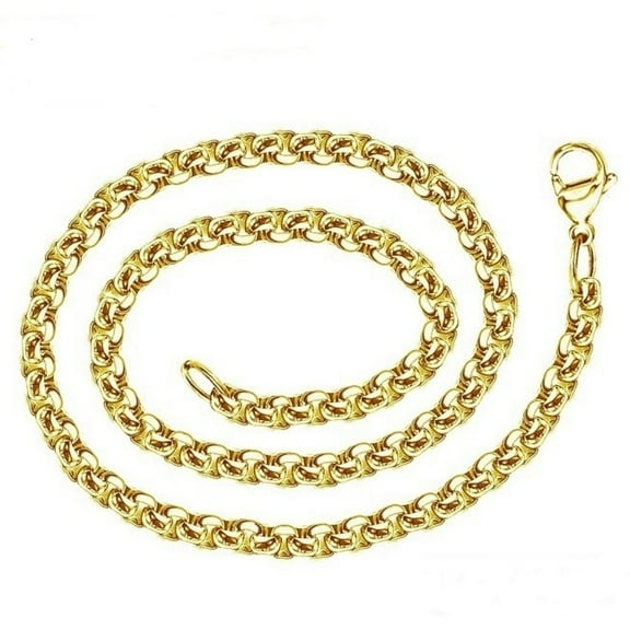 Infinique Creations - 18k Gold Plated Stainless Steel Round Box Chain Bracelet Necklace 1.5-5mm 7"-38"