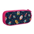 thumbnail image 2 of Vsdgher Spaceships and Stars Print Large Capacity Pencil Case Pouch with Zipper, Portable Aesthetic Big Capacity Pencil Cases Pen Office Travel Stationery Bag, 2 of 8
