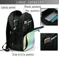 thumbnail image 4 of Pofeuu Beautiful Glitter Print Storage Laptop Backpack with USB Charging Port[Water Resistant] College Computer Bookbag Fits, 4 of 7