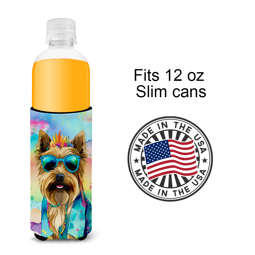 Cairn Terrier Hippie Dawg Hugger for Ultra Slim Cans 4 in x 6.5 in