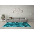 thumbnail image 3 of Ahgly Company Indoor Square Abstract Turquoise Blue Modern Area Rugs, 8' Square, 3 of 4