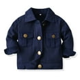 thumbnail image 2 of KPOPLK Toddler Baby Denim Jackets Button Down Jeans Coat Ripped Top Fall Cowboy Outwear Clothes for Kids Girls Boys(4-5 Years,Blue), 2 of 5